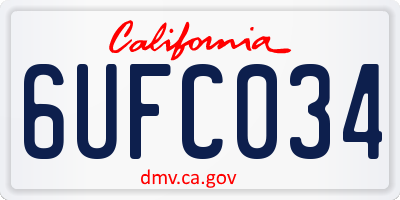 CA license plate 6UFC034