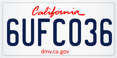 CA license plate 6UFC036