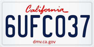 CA license plate 6UFC037