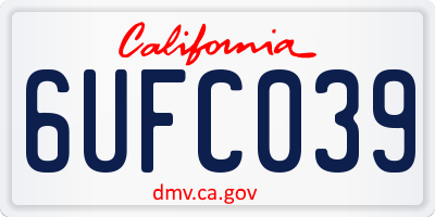CA license plate 6UFC039