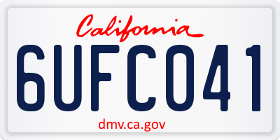 CA license plate 6UFC041