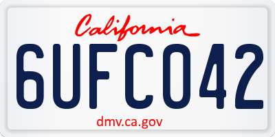CA license plate 6UFC042