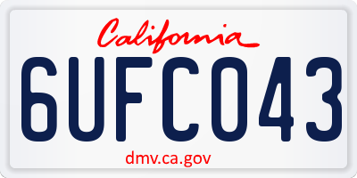 CA license plate 6UFC043