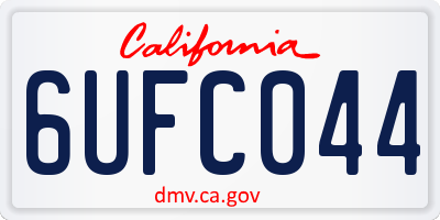 CA license plate 6UFC044