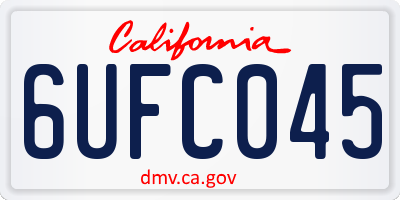 CA license plate 6UFC045