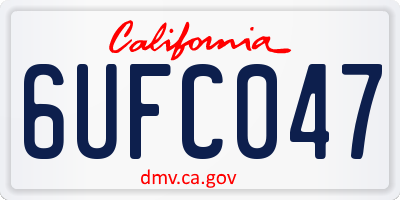 CA license plate 6UFC047