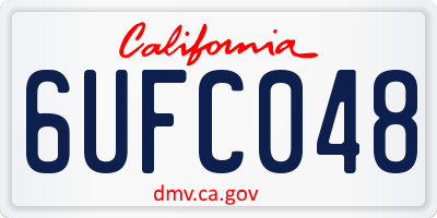 CA license plate 6UFC048