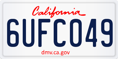 CA license plate 6UFC049