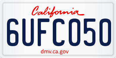 CA license plate 6UFC050