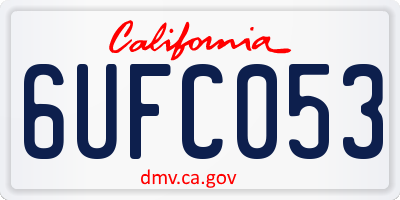 CA license plate 6UFC053