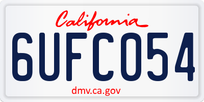 CA license plate 6UFC054
