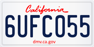 CA license plate 6UFC055