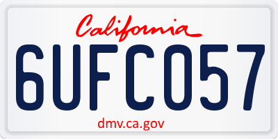 CA license plate 6UFC057