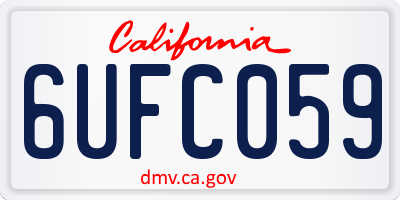 CA license plate 6UFC059