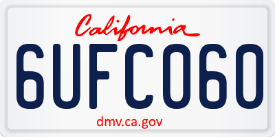 CA license plate 6UFC060