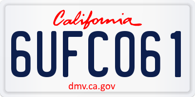 CA license plate 6UFC061