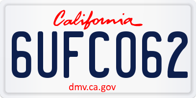 CA license plate 6UFC062