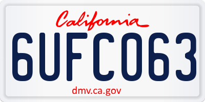 CA license plate 6UFC063