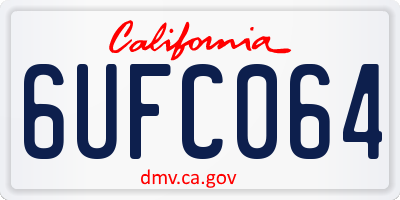 CA license plate 6UFC064