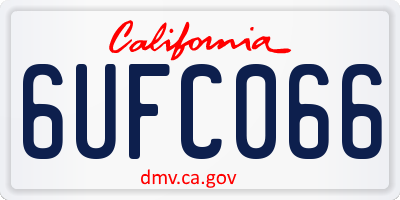 CA license plate 6UFC066