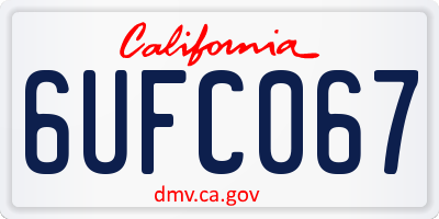 CA license plate 6UFC067