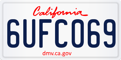 CA license plate 6UFC069