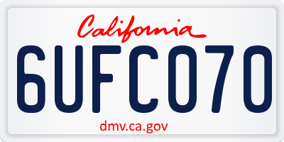 CA license plate 6UFC070