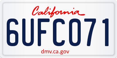 CA license plate 6UFC071