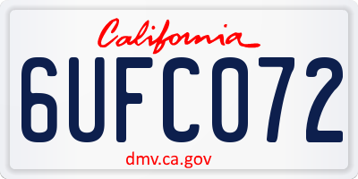 CA license plate 6UFC072