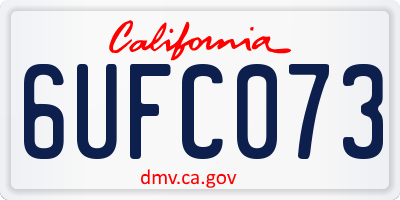 CA license plate 6UFC073