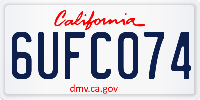 CA license plate 6UFC074