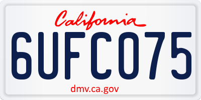 CA license plate 6UFC075