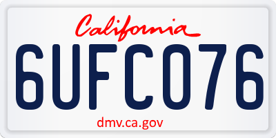 CA license plate 6UFC076