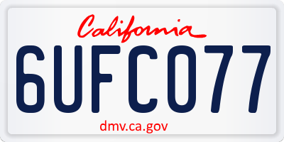 CA license plate 6UFC077