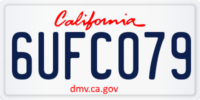 CA license plate 6UFC079