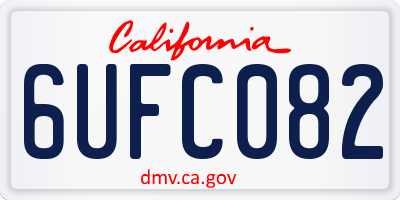 CA license plate 6UFC082