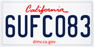 CA license plate 6UFC083