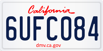 CA license plate 6UFC084