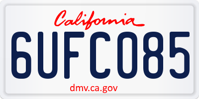 CA license plate 6UFC085