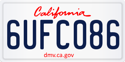 CA license plate 6UFC086