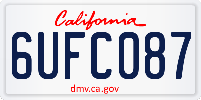 CA license plate 6UFC087
