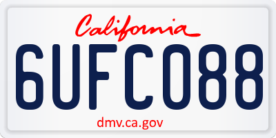 CA license plate 6UFC088