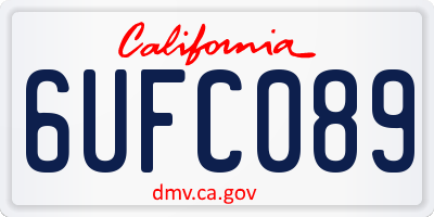 CA license plate 6UFC089