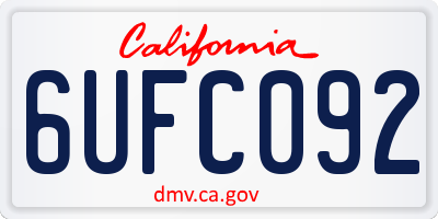 CA license plate 6UFC092