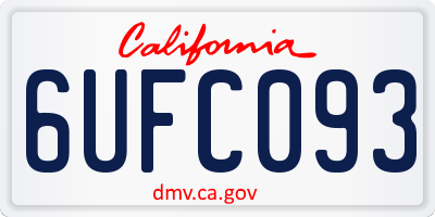 CA license plate 6UFC093