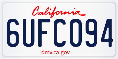 CA license plate 6UFC094