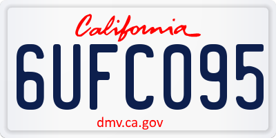 CA license plate 6UFC095
