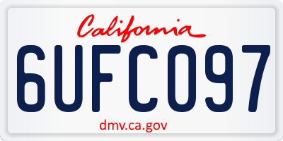 CA license plate 6UFC097