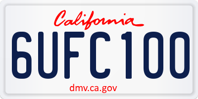 CA license plate 6UFC100