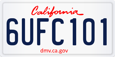 CA license plate 6UFC101